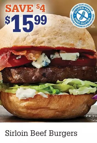 M & M Food Market Sirloin beef burgers offer