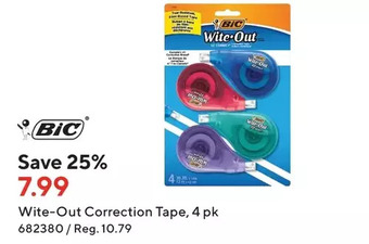Staples Bic wite-out correction tape offer