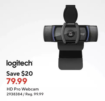 Staples Logitech hd pro webcam offer