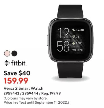 Staples Fitbit versa 2 smart watch offer