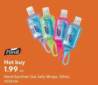 Staples Purell hand sanitizer gel jelly wraps offer