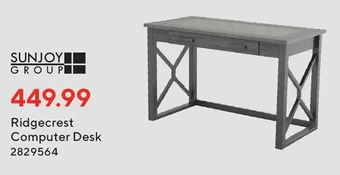 Staples Sunjoy group ridgecrest computer desk offer