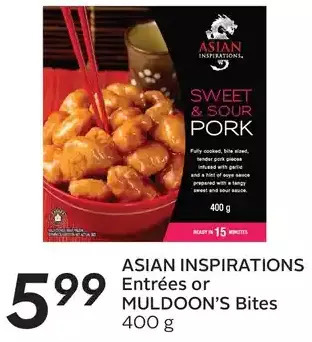 Sobeys Asian inspirations entrées or muldoon's bites offer