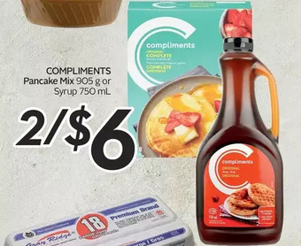 Sobeys Compliments pancake mix or syrup offer