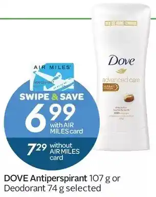 Sobeys Dove antiperspirant or deodorant offer