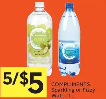 Foodland Compliments sparkling or fizzy water offer