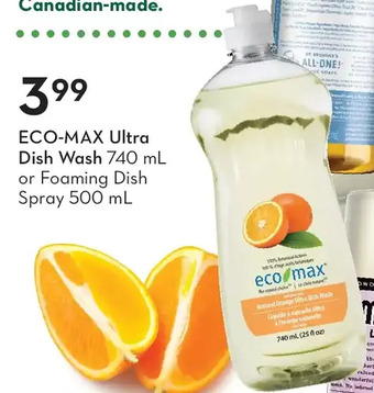Sobeys Eco-max ultra dish wash or foaming dish spray offer