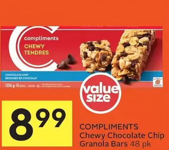 Foodland Compliments chewy chocolate chip granola bars offer