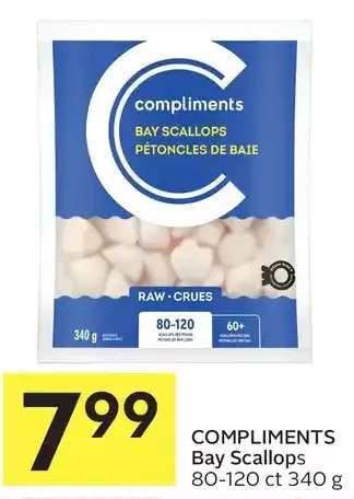 Foodland Compliments bay scallops offer