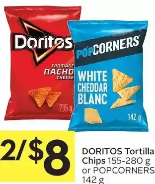 Foodland Doritos tortilla chips or popcorners offer