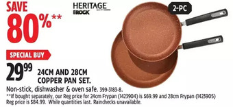 Canadian Tire 24cm and 28cm copper pan set offer
