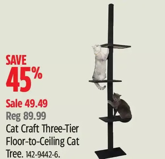 Canadian Tire Cat craft three-tier floor-to-ceiling cat tree offer