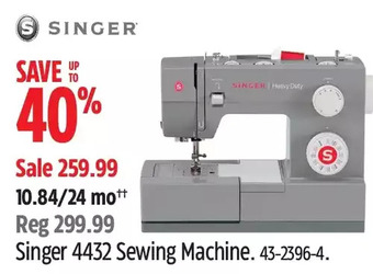 Canadian Tire Singer 4432 sewing machine offer