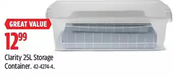 Canadian Tire Clarity 25l storage container offer