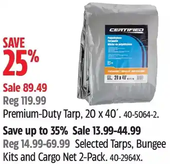 Canadian Tire Premium-duty tarp, 20 x 40' | tarps, bungee kits and cargo net offer