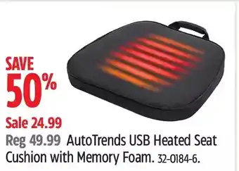 Canadian Tire Autotrends usb heated seat cushion with memory foam offer
