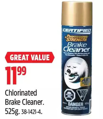 Canadian Tire Chlorinated brake cleaner offer