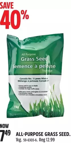Canadian Tire All-purpose grass seed offer