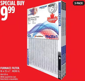 Canadian Tire Furnace filter offer