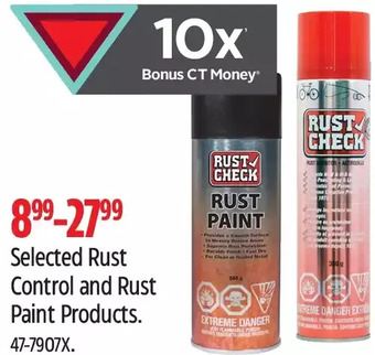 Canadian Tire Rust control and rust paint products offer