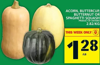Food Basics Acorn, buttercup, butternut or spaghetti squash offer