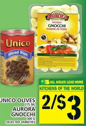 Food Basics Unico olives | aurora gnocchi offer