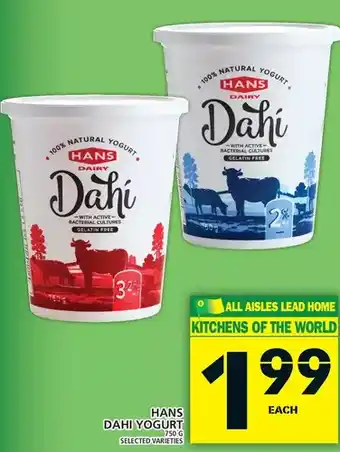 Food Basics Hans dahi yogurt offer