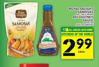 Food Basics Royal delight samosas | kfi chutney sauce offer