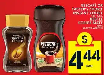Food Basics Nescafé or taster's choice instant coffee | nestlé coffee mate offer