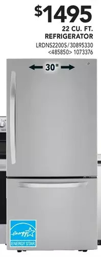 Lowe's Lg 22 cu. ft. refrigerator offer
