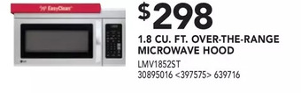 Lowe's 1.8 cu. ft. over-the-range microwave hood offer