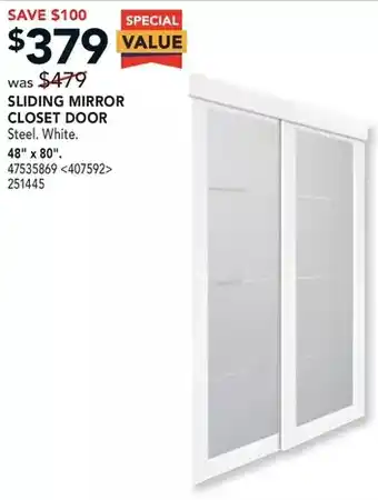 Lowe's Sliding mirror closet door offer