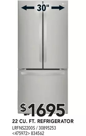 Lowe's 22 cu. ft. refrigerator offer
