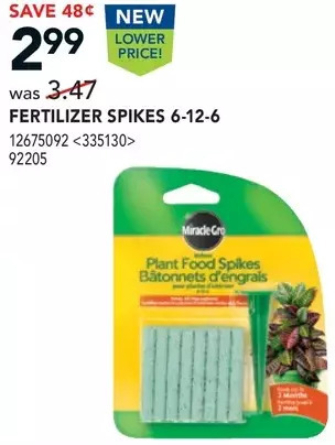 RONA Miracle-gro fertilizer spikes 6-12-6 offer