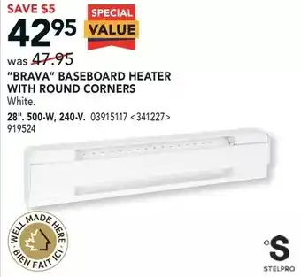 RONA "brava" baseboard heater with round corners offer