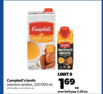 Real Canadian Superstore Campbell's broth, 250/900 ml offer