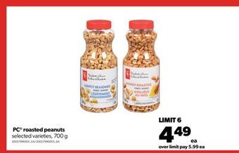 Real Canadian Superstore Pc® roasted peanuts, 700 g offer