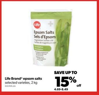 Real Canadian Superstore Life brand® epsom salts, 2 kg offer