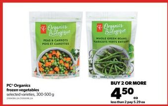 Real Canadian Superstore Pc® organics frozen vegetables, 300-500 g offer