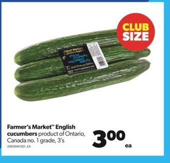 Real Canadian Superstore Farmer's market™ english cucumbers, 3's offer