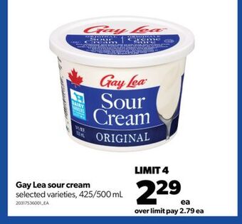 Real Canadian Superstore Gay lea sour cream, 425/500 ml offer