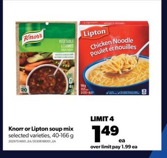 Real Canadian Superstore Knorr or lipton soup mix, 40-166 g offer