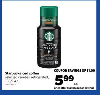Real Canadian Superstore Starbucks iced coffee, 1.18/1.42 l offer