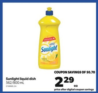 Real Canadian Superstore Sunlight liquid dish, 562/800 ml offer