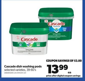 Real Canadian Superstore Cascade dish washing pods, 39-60's offer