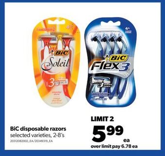 Real Canadian Superstore Bic disposable razors, 2-8's offer