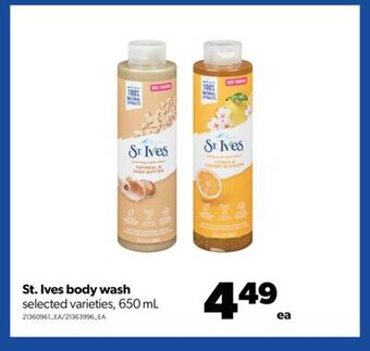 Real Canadian Superstore St. ives body wash, 650 ml offer