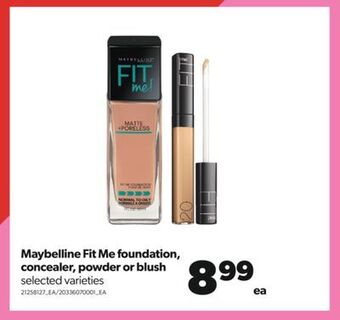 Real Canadian Superstore Maybelline fit me foundation, concealer, powder or blush offer