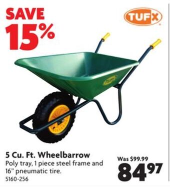 Home Hardware 5 cu. ft. wheelbarrow offer