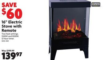 Home Hardware 16" electric stove with remote offer